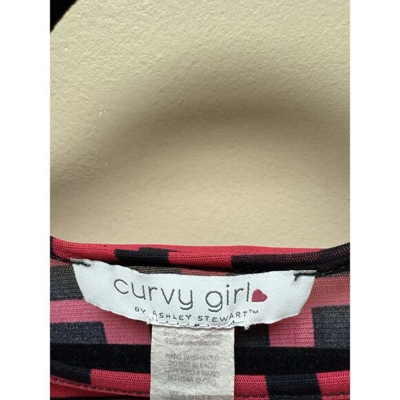 Curvy Girl by Ashley Stewart Top. Melissa Mesh Geo Print Plus Sz 2XL. *Top Only - Picture 3 of 9